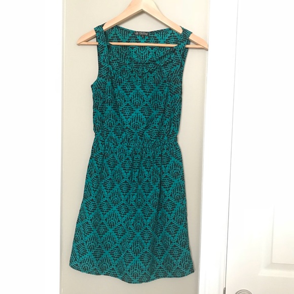 BEBOP cute 90s teal black indie urban dress small - Picture 3 of 4